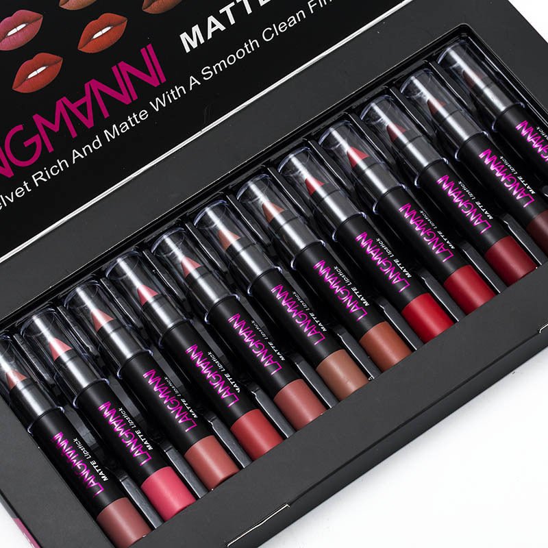 12 - Piece Matte Lipstick Set | Long - Lasting Waterproof Lip Colors - RETAILIES